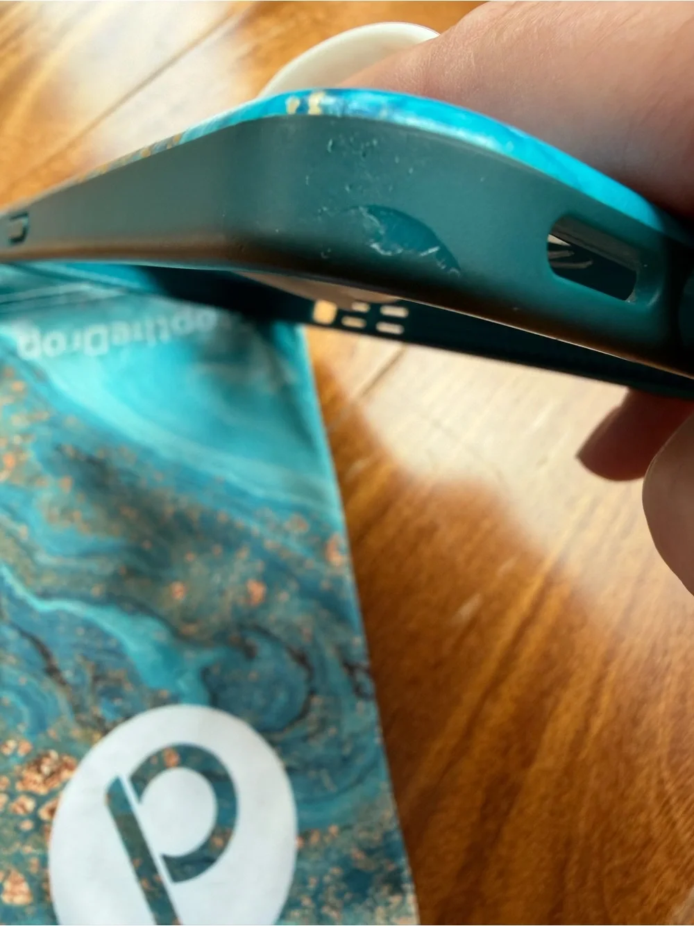 13 Pro Loopy Case Teal Marble Phone Case with Gold Flecks-Jasper.